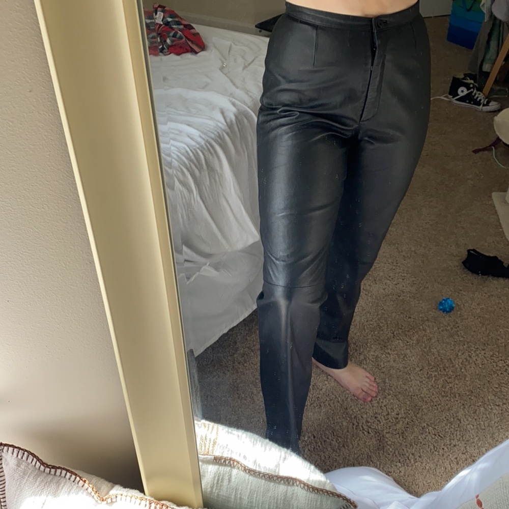 Vintage Black Leather Pants